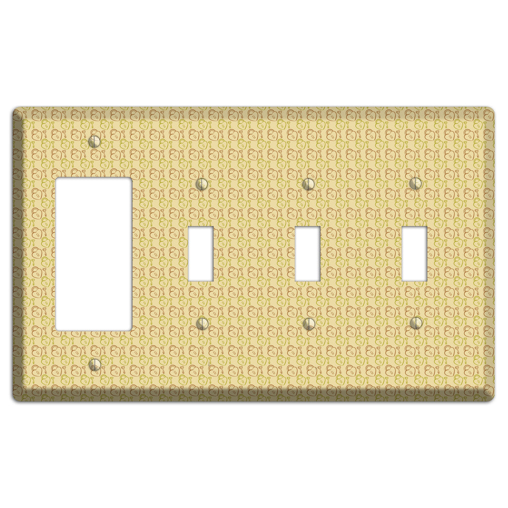 Heart Padlock with Key Rocker / 3 Toggle Wallplate