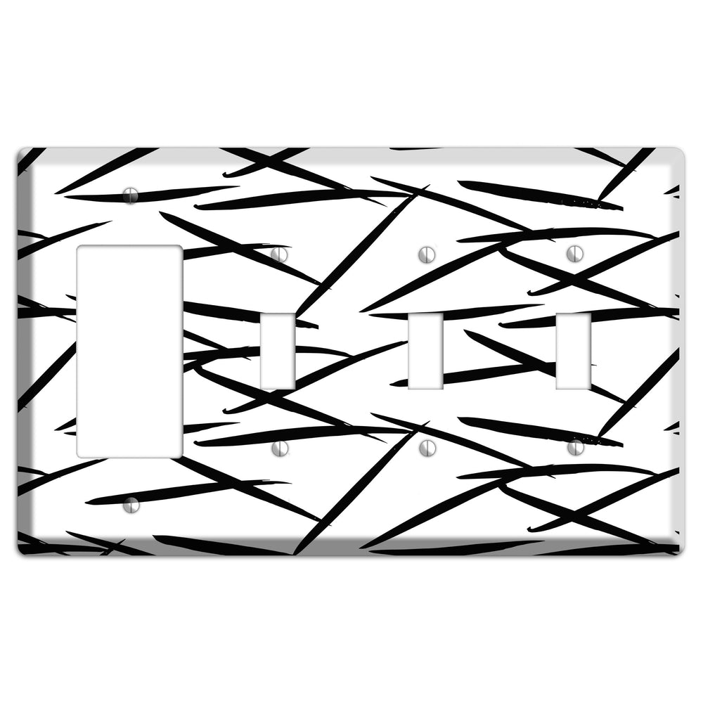 Ink Brushstrokes 3 Rocker / 3 Toggle Wallplate