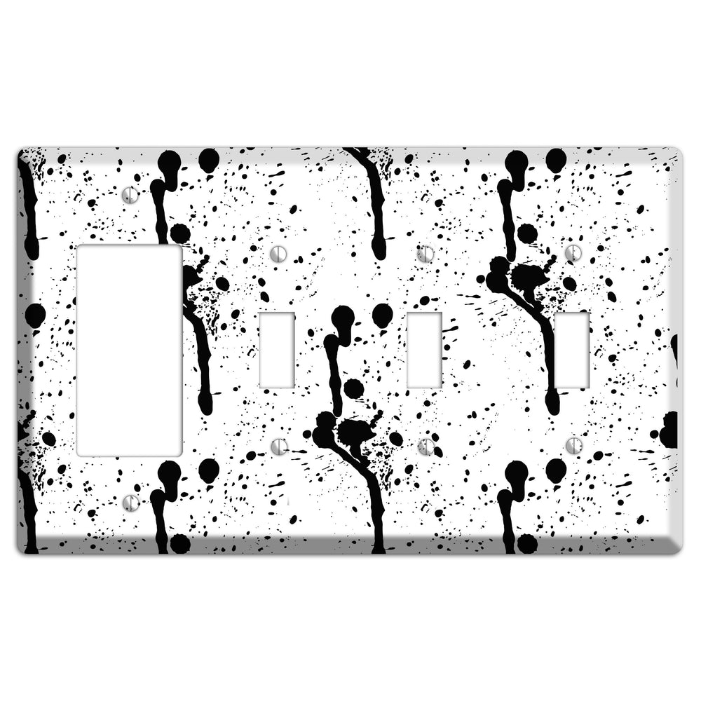Ink Drips 6 Rocker / 3 Toggle Wallplate