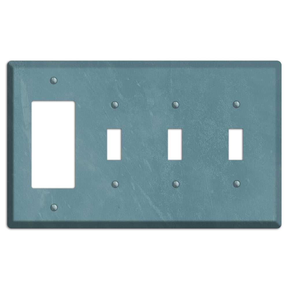 Chalk Teal Rocker / 3 Toggle Wallplate