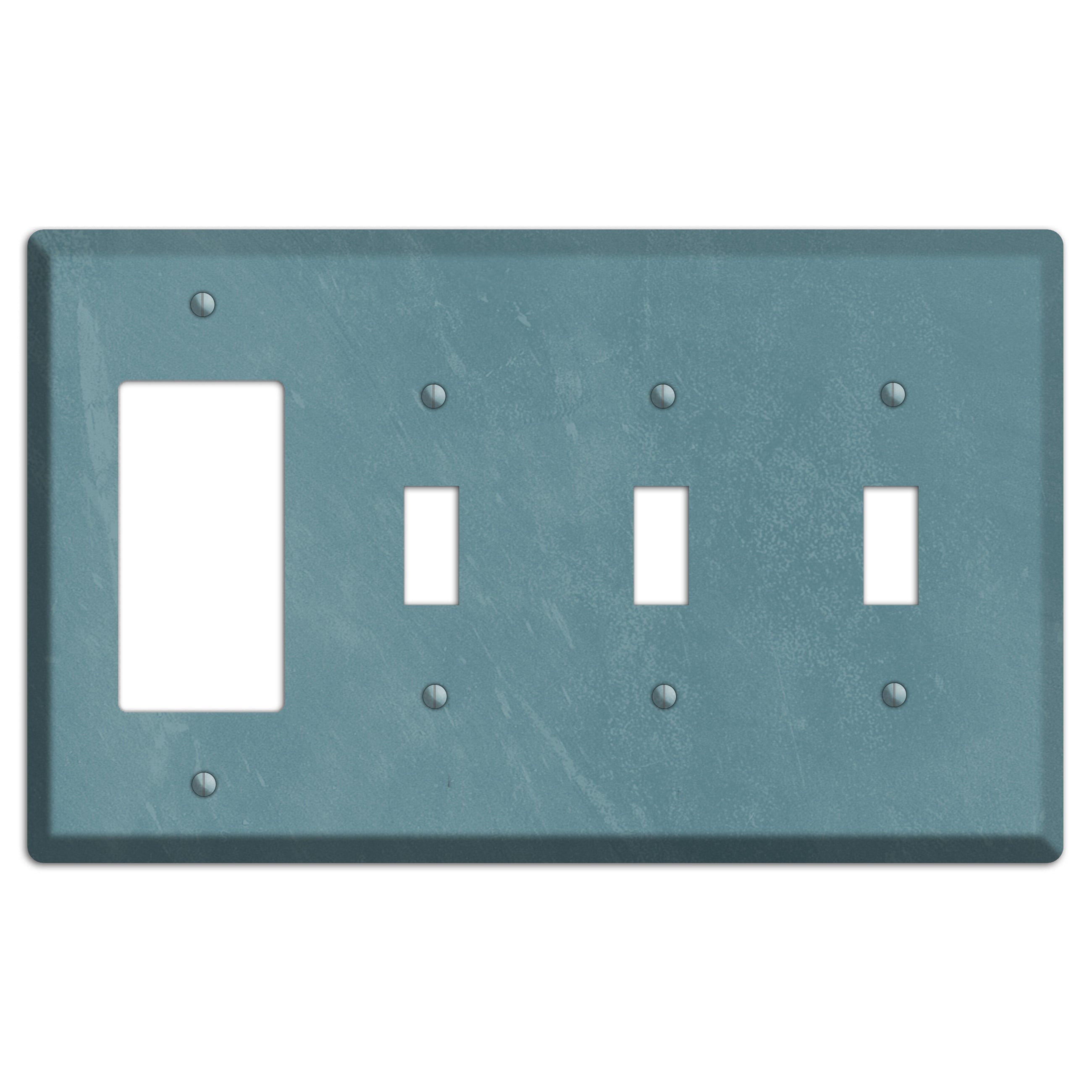Chalk Teal Rocker / 3 Toggle Wallplate
