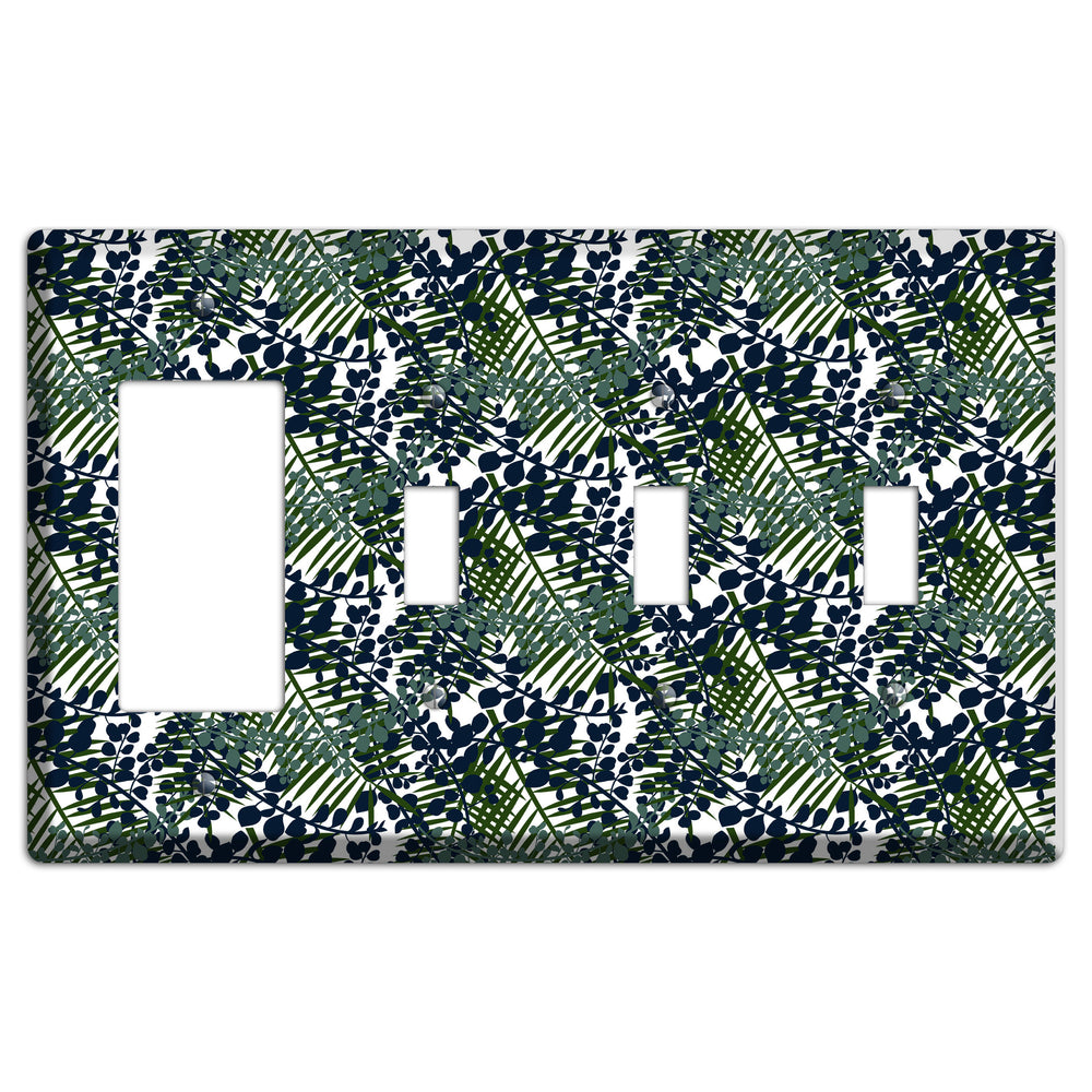 Leaves Style R Rocker / 3 Toggle Wallplate