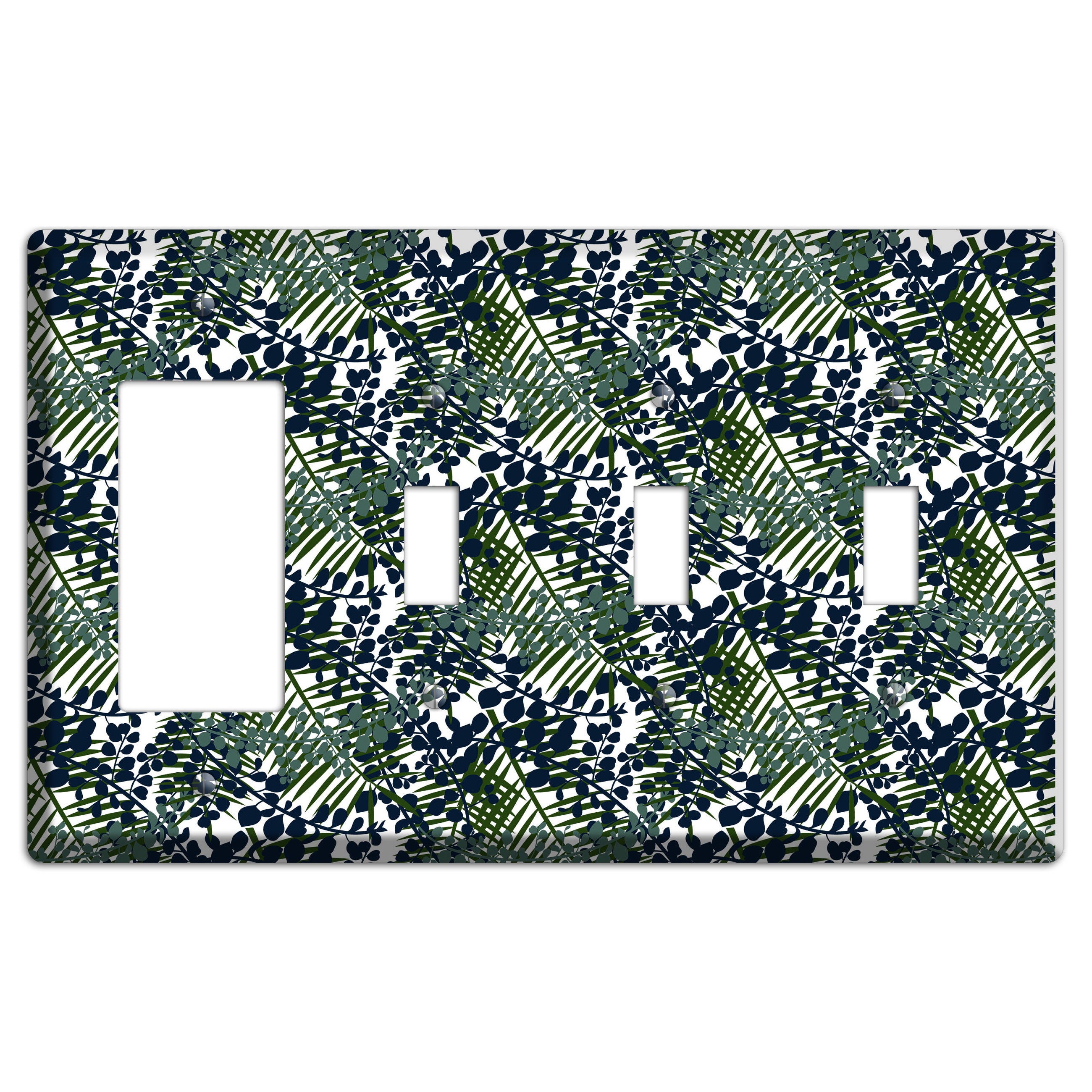 Leaves Style R Rocker / 3 Toggle Wallplate