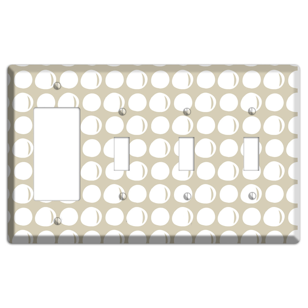 Simple Scandanavian Style KK Rocker / 3 Toggle Wallplate