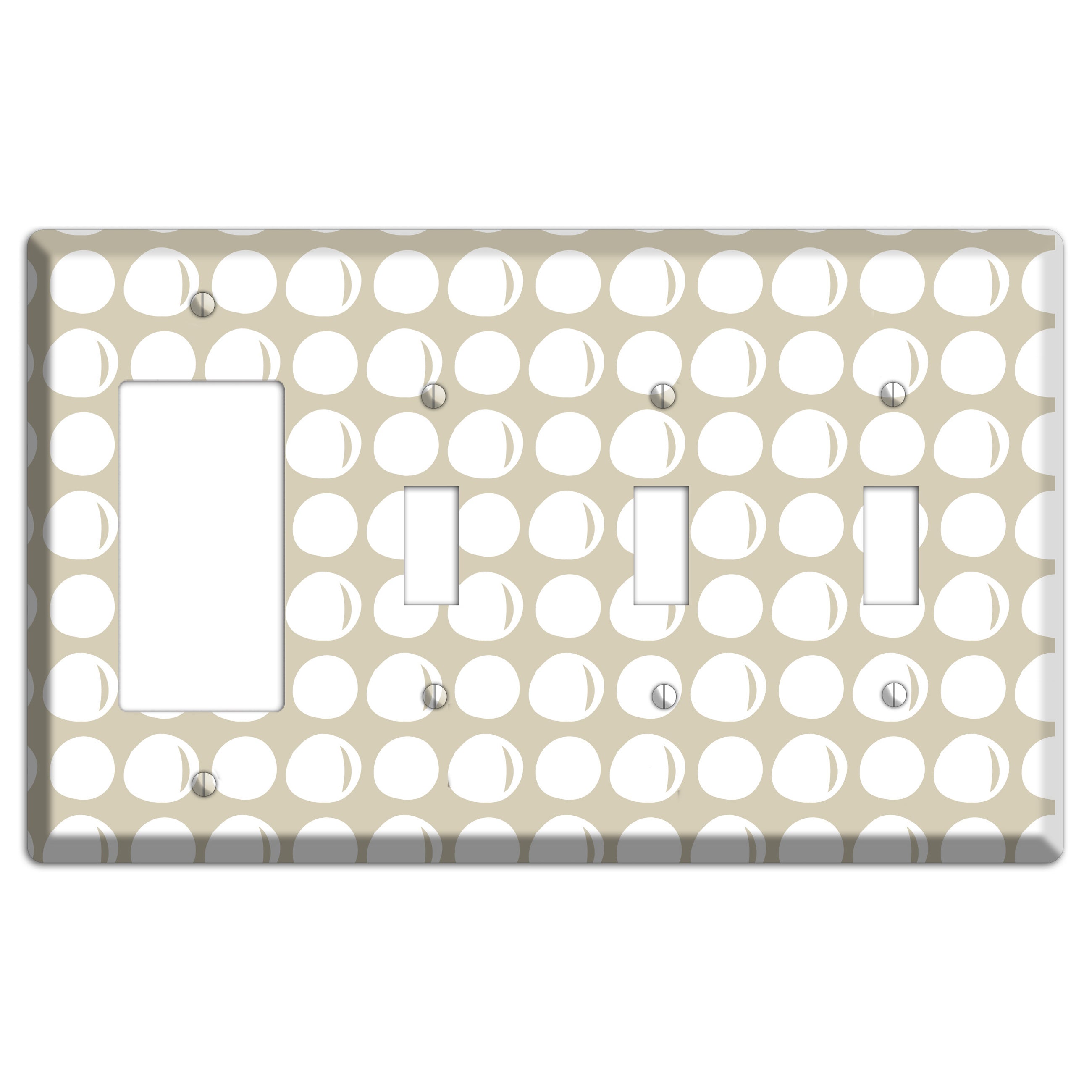 Simple Scandanavian Style KK Rocker / 3 Toggle Wallplate
