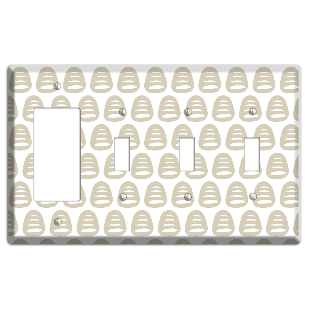 Simple Scandanavian Style II Rocker / 3 Toggle Wallplate