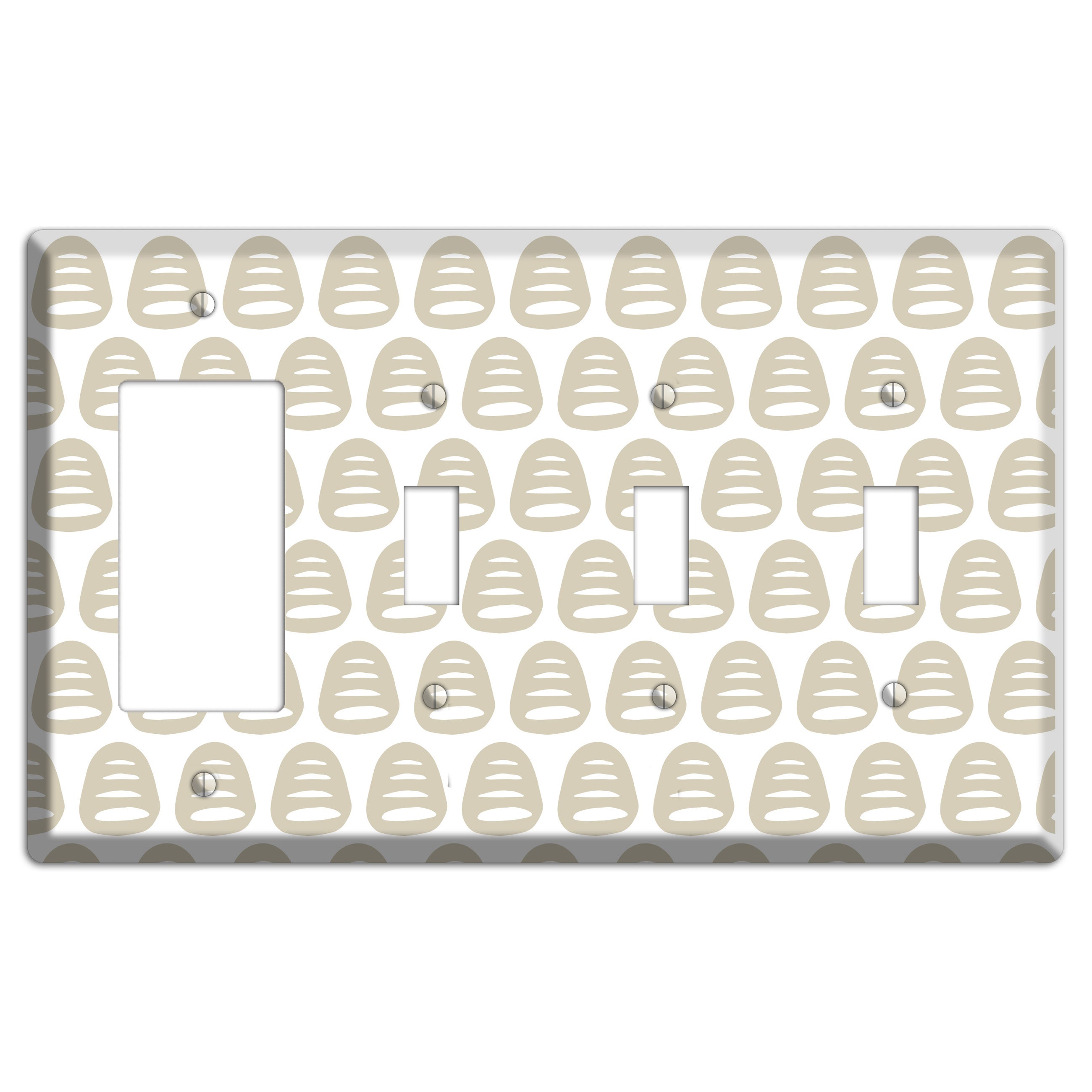 Simple Scandanavian Style II Rocker / 3 Toggle Wallplate