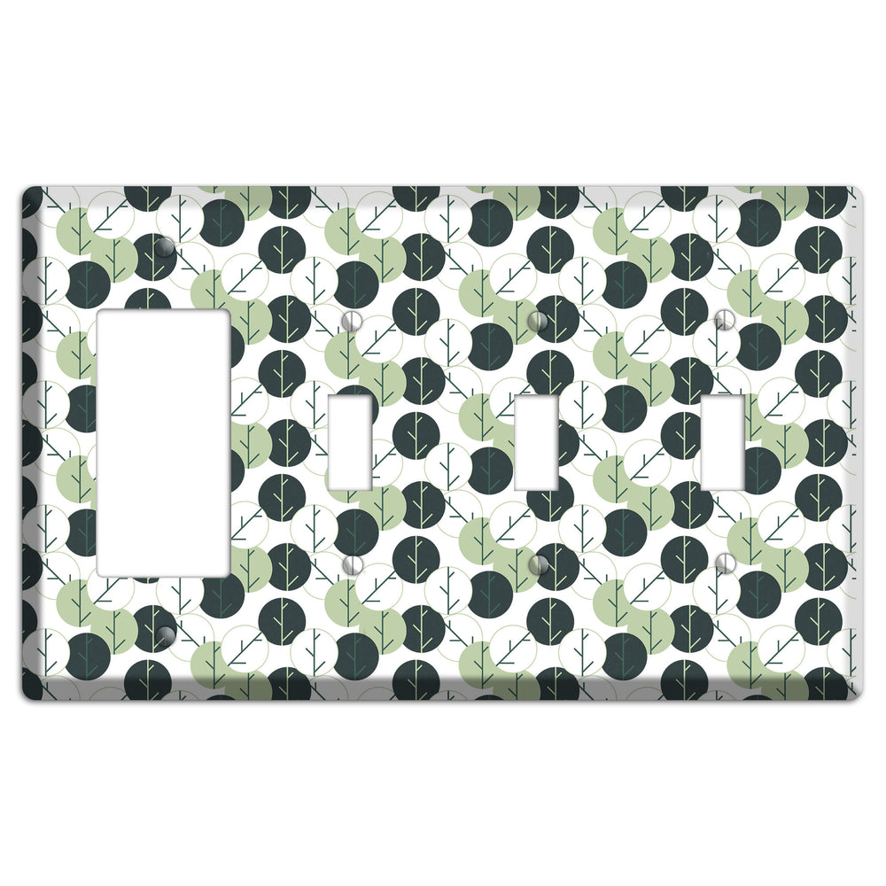 Leaves Style F Rocker / 3 Toggle Wallplate