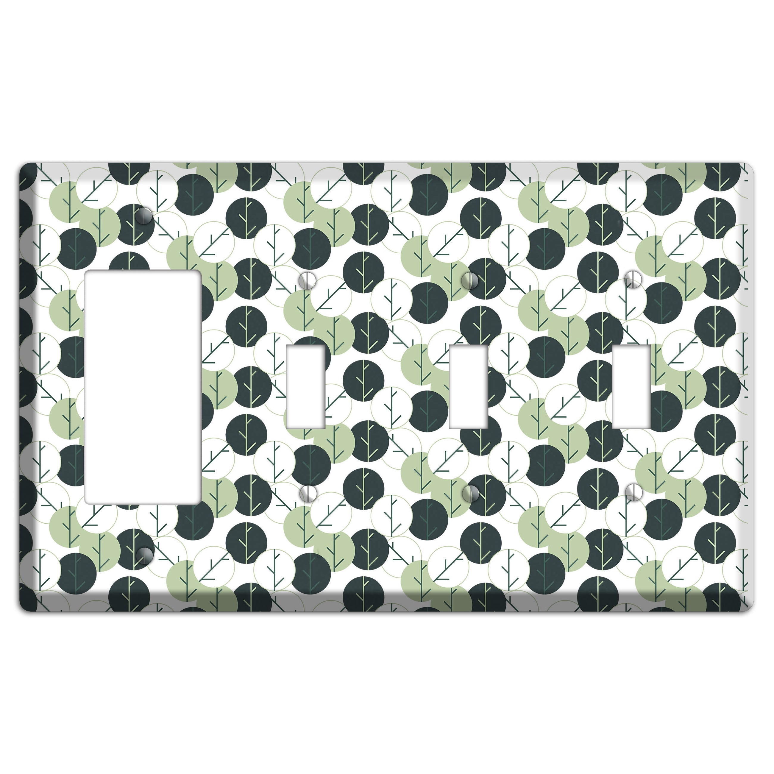 Leaves Style F Rocker / 3 Toggle Wallplate