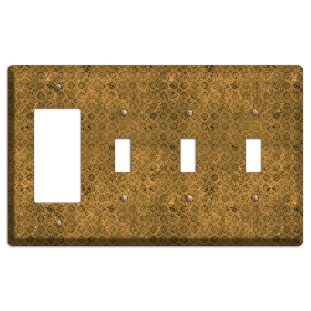 Mustard Circles Rocker / 3 Toggle Wallplate
