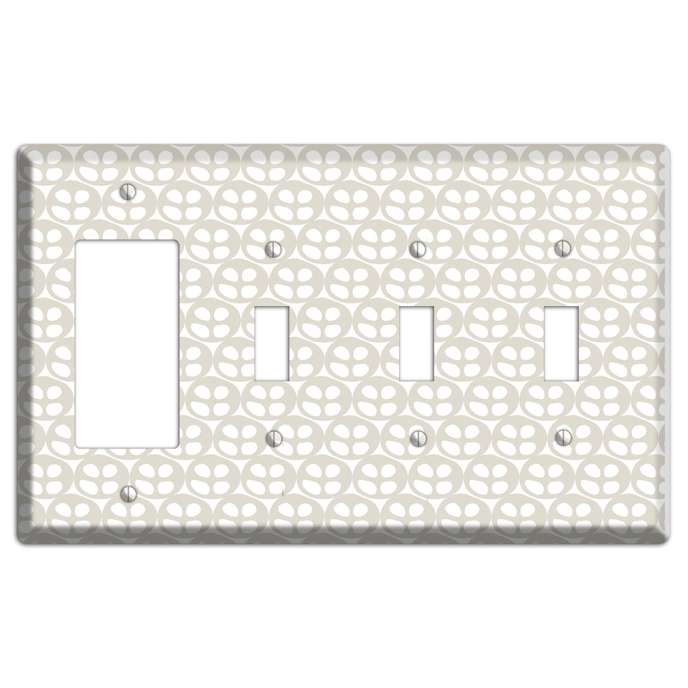 Simple Scandanavian Style AA Rocker / 3 Toggle Wallplate