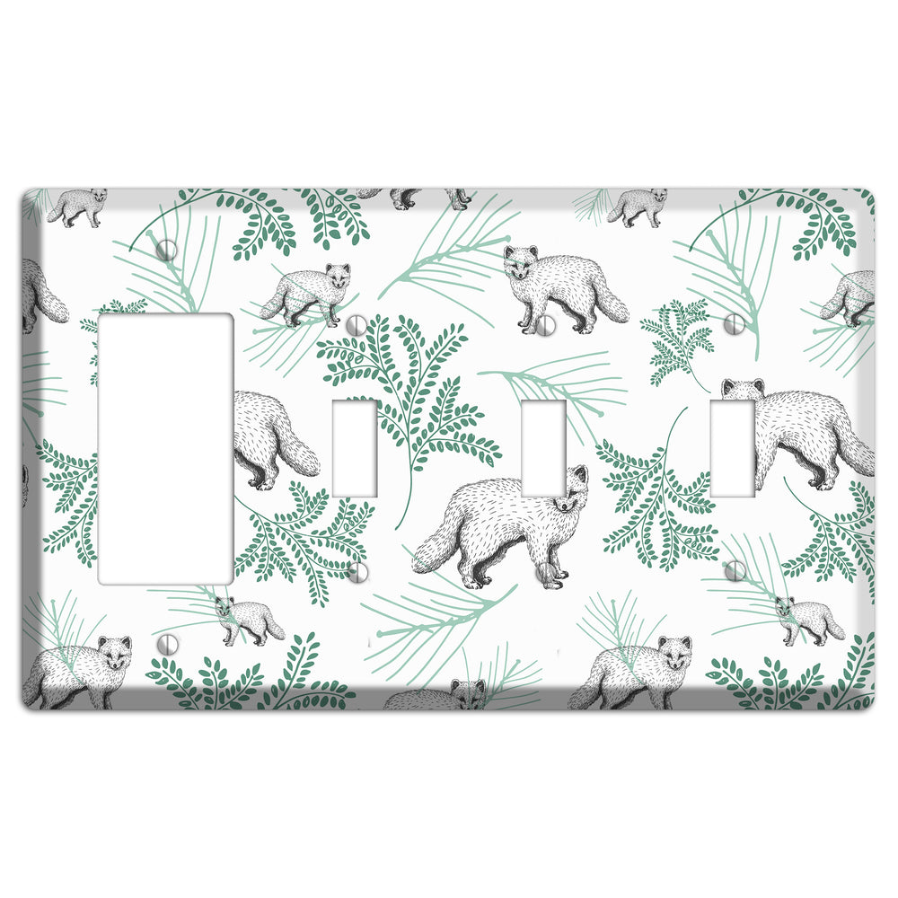 Wildlife Arctic Fox Rocker / 3 Toggle Wallplate