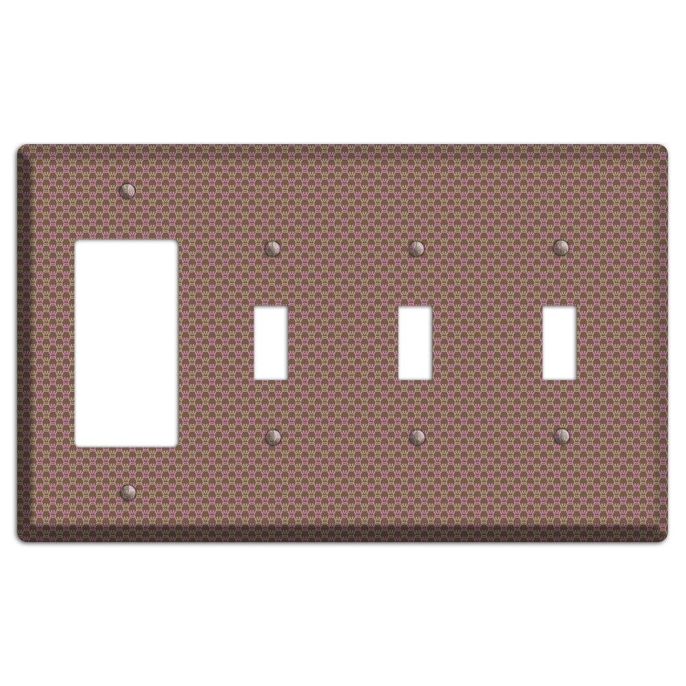 Brown Foulard Rocker / 3 Toggle Wallplate