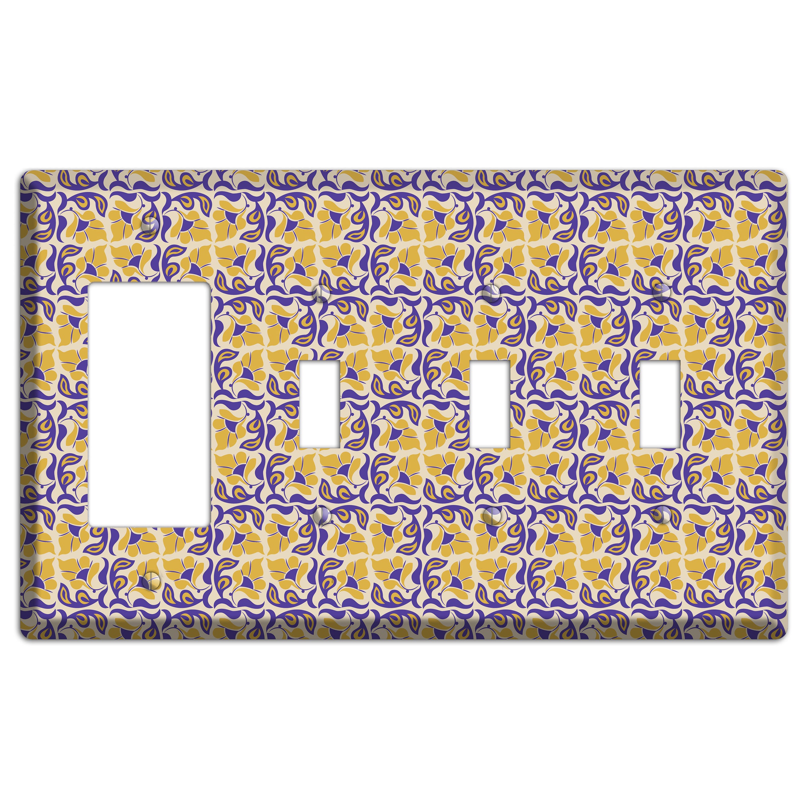 Nouveau Floral Rocker / 3 Toggle Wallplate