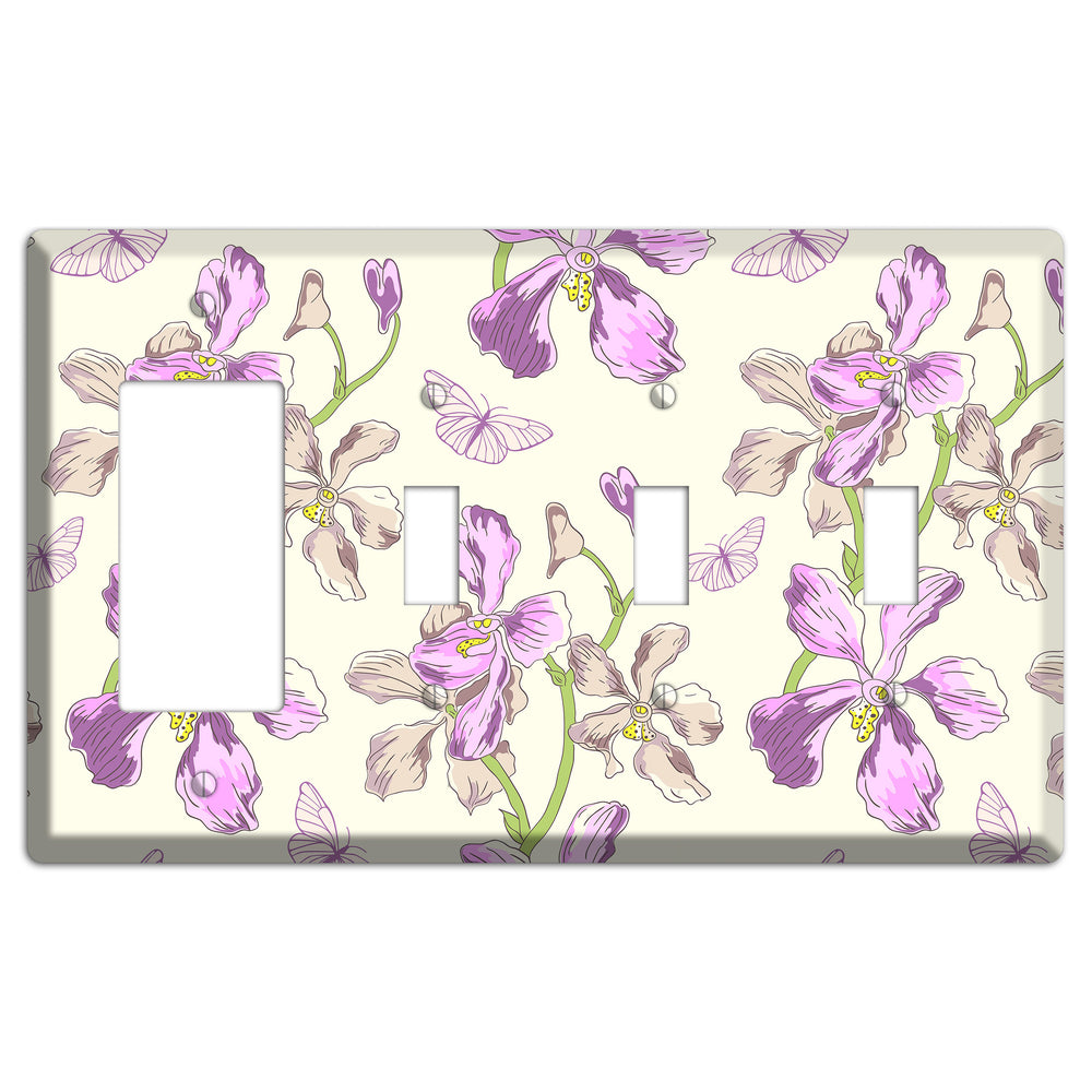 Orchid Rocker / 3 Toggle Wallplate