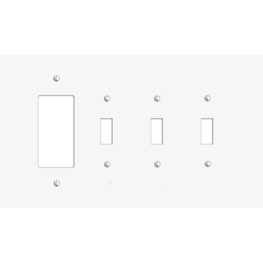 Oversized Discontinued White Metal Rocker / 3 Toggle Wallplate