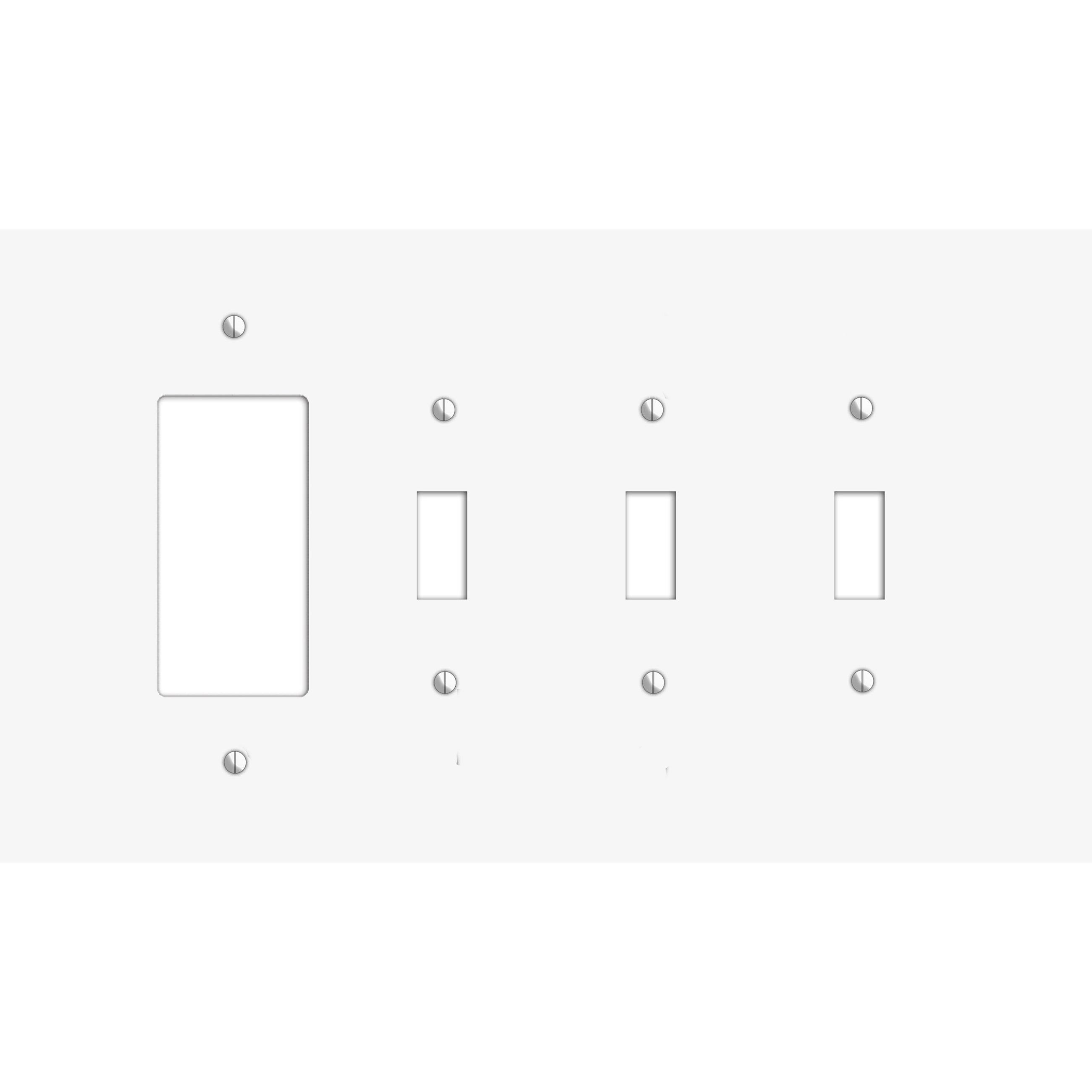 Oversized Discontinued White Metal Rocker / 3 Toggle Wallplate