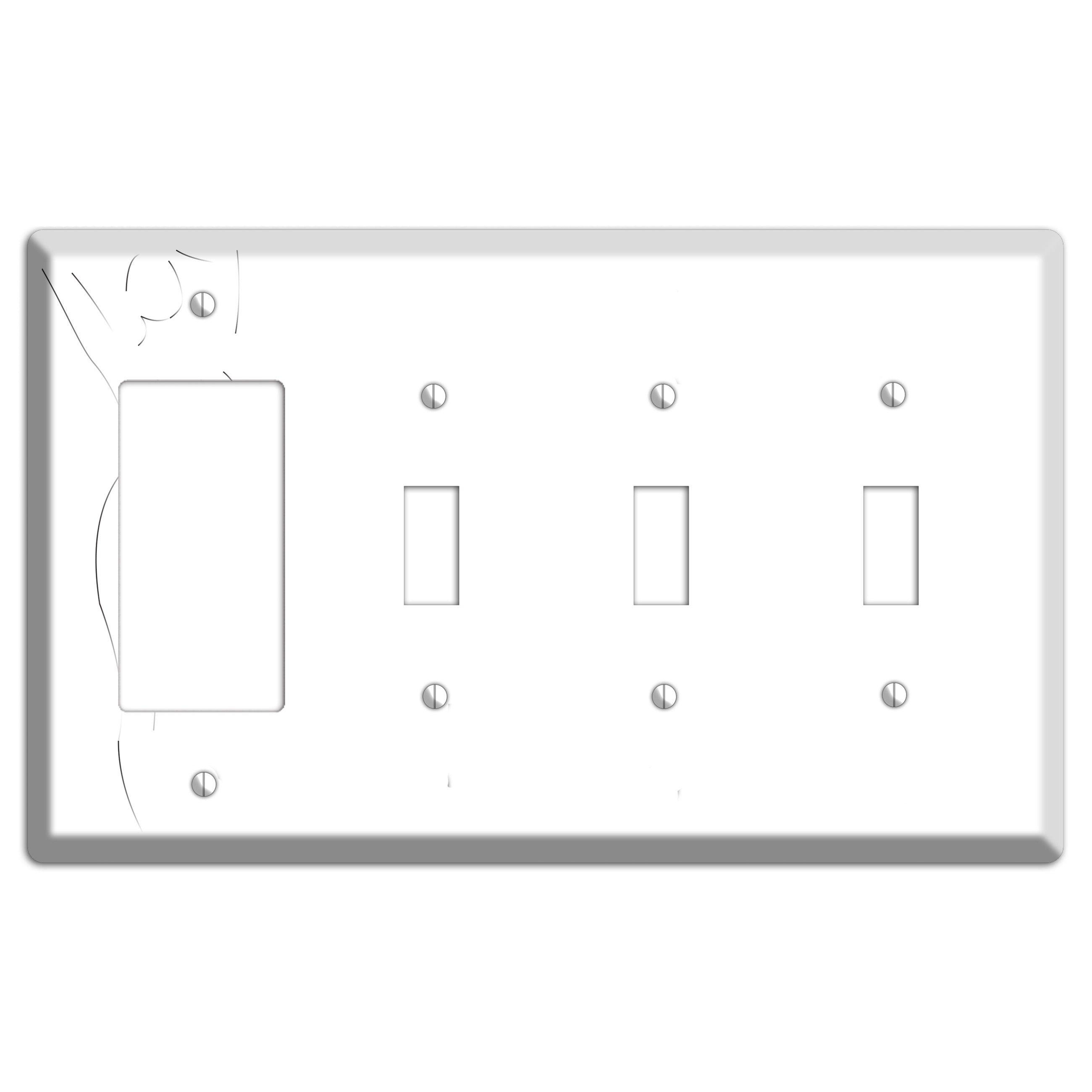 Abstract Nude Rocker / 3 Toggle Wallplate