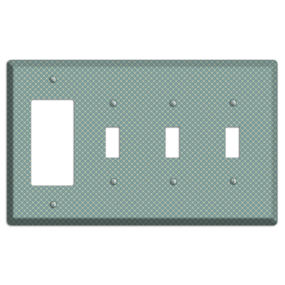 Sage Tiny Arabesque Rocker / 3 Toggle Wallplate