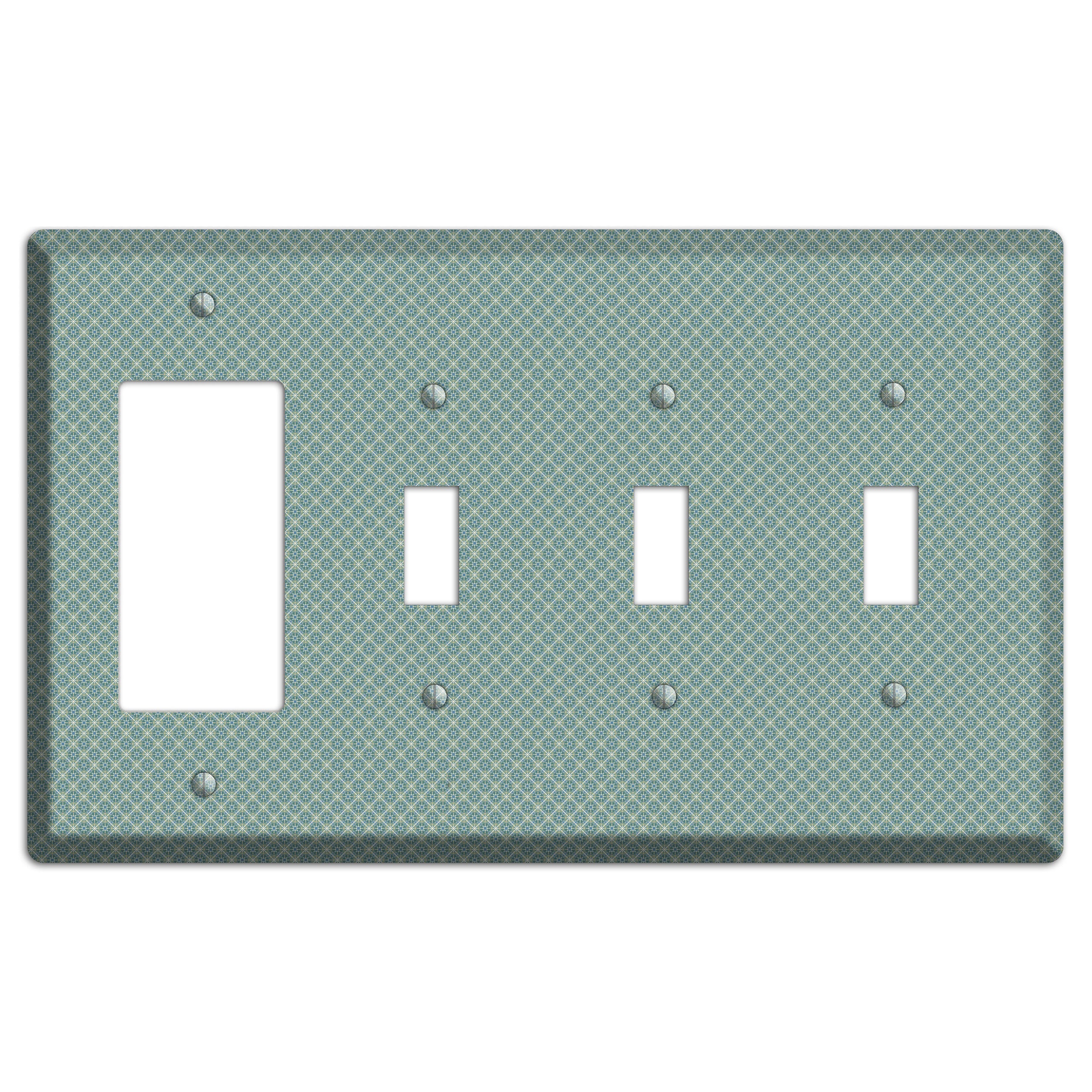 Sage Tiny Arabesque Rocker / 3 Toggle Wallplate