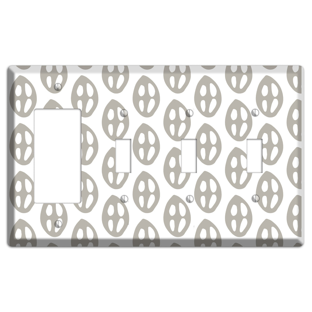 Simple Scandanavian Style BB Rocker / 3 Toggle Wallplate