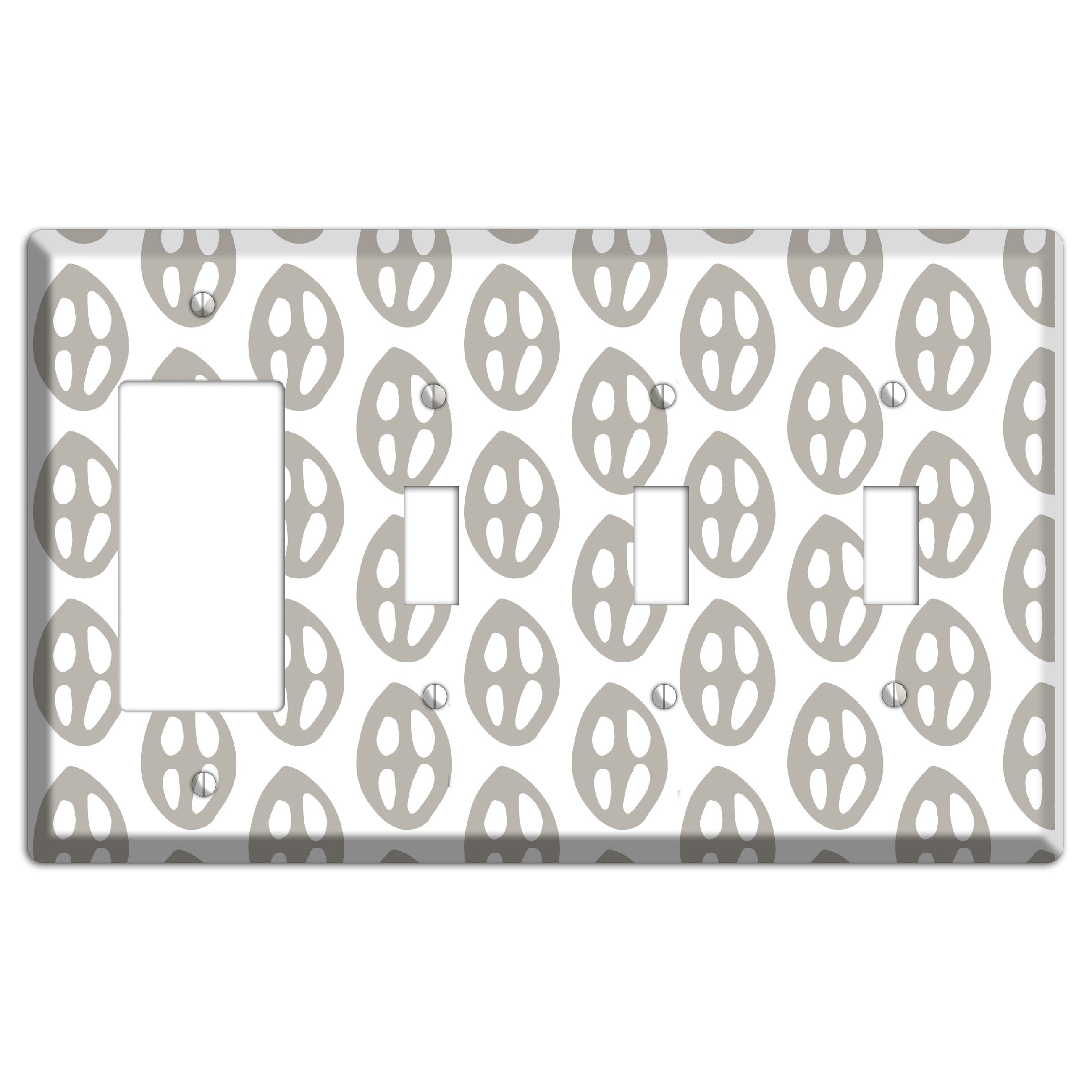 Simple Scandanavian Style BB Rocker / 3 Toggle Wallplate
