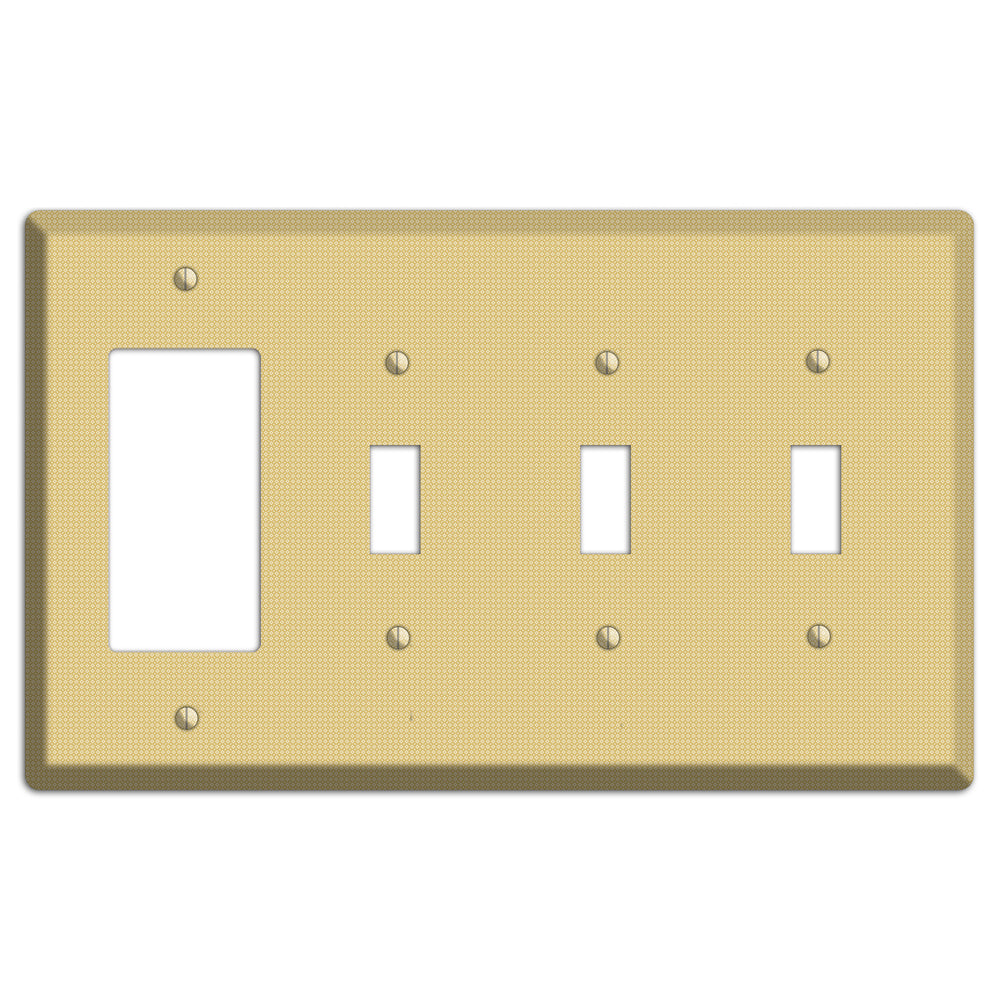 Khaki Weave Rocker / 3 Toggle Wallplate