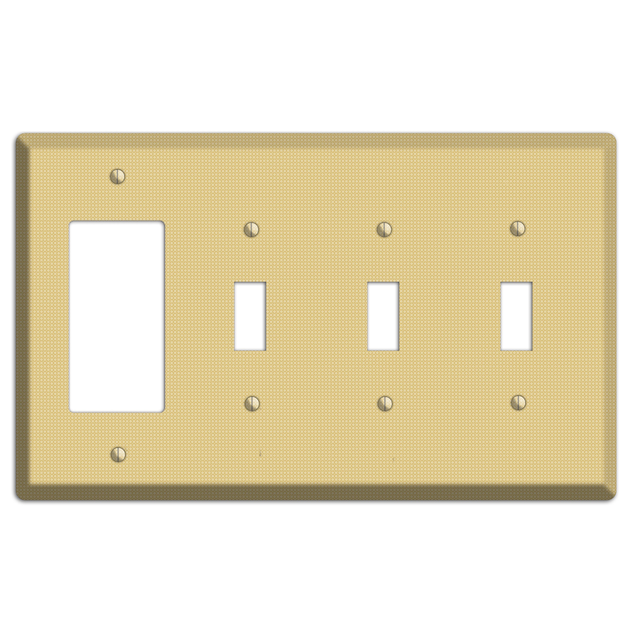 Khaki Weave Rocker / 3 Toggle Wallplate