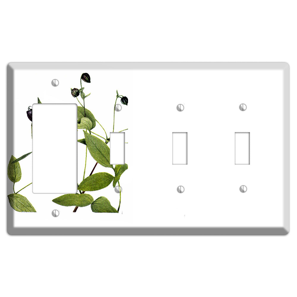 Clematis Viorna Rocker / 3 Toggle Wallplate