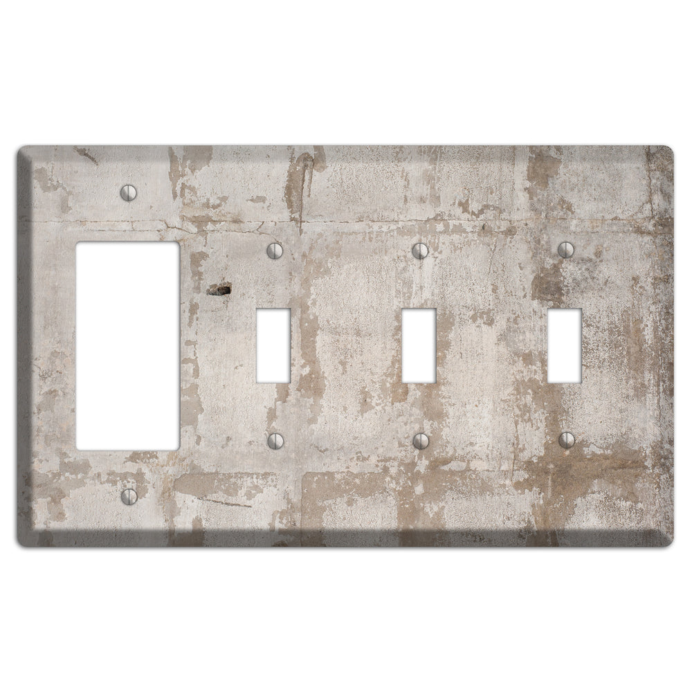Old Concrete 4 Rocker / 3 Toggle Wallplate