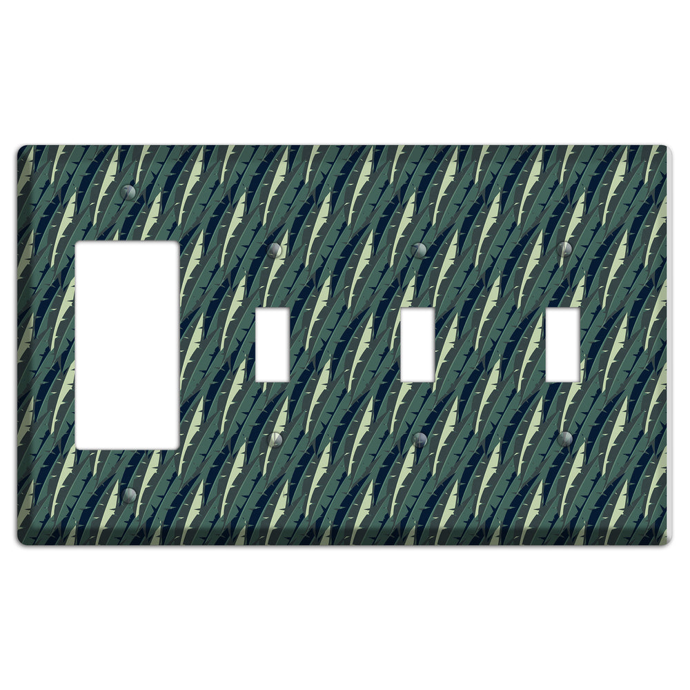 Leaves Style M Rocker / 3 Toggle Wallplate
