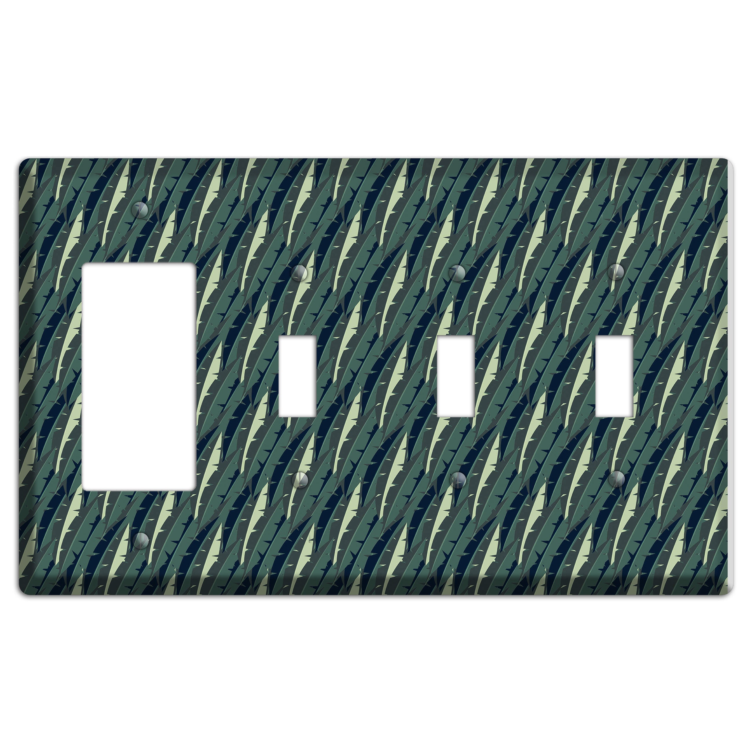 Leaves Style M Rocker / 3 Toggle Wallplate