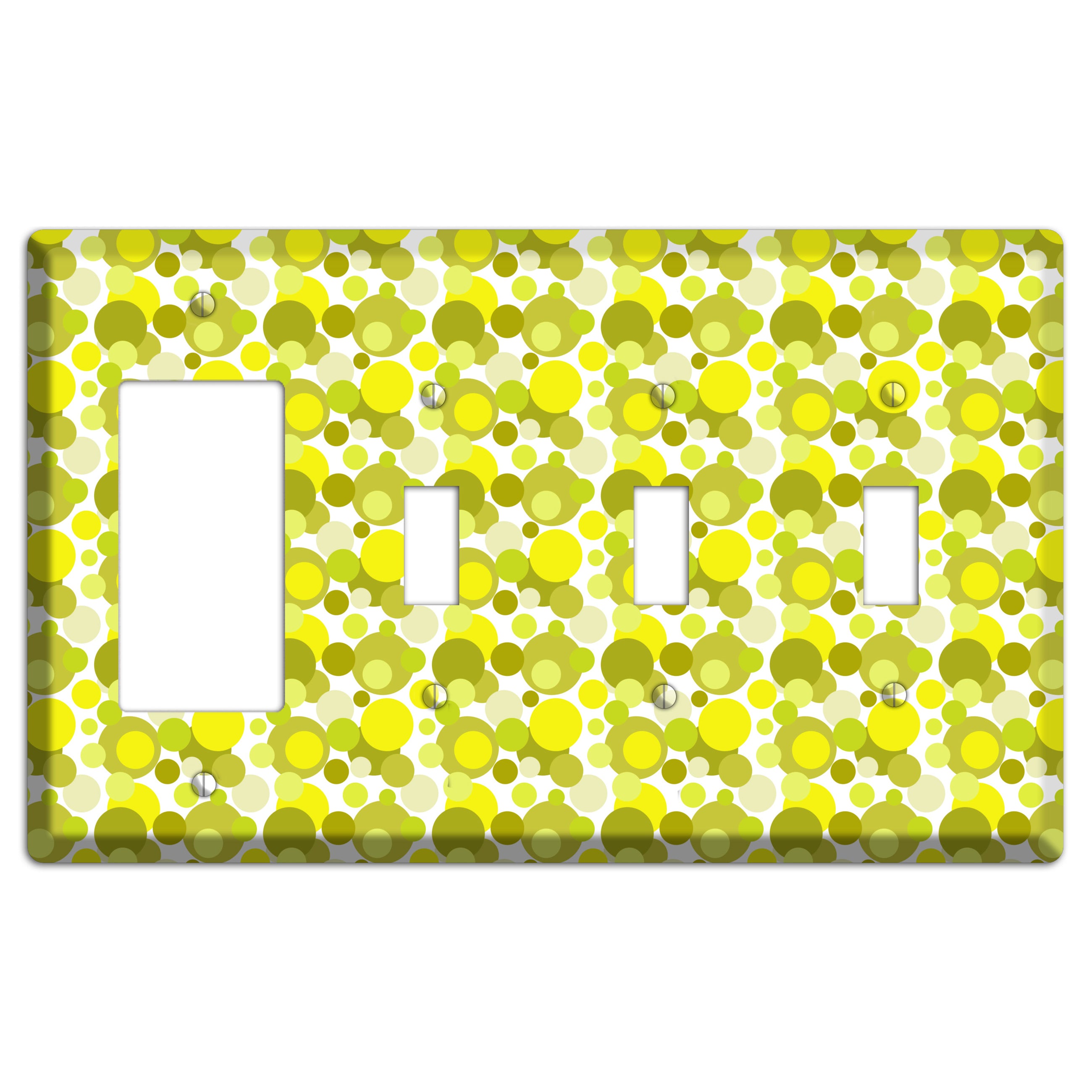 Multi Olive Bubble Dots Rocker / 3 Toggle Wallplate