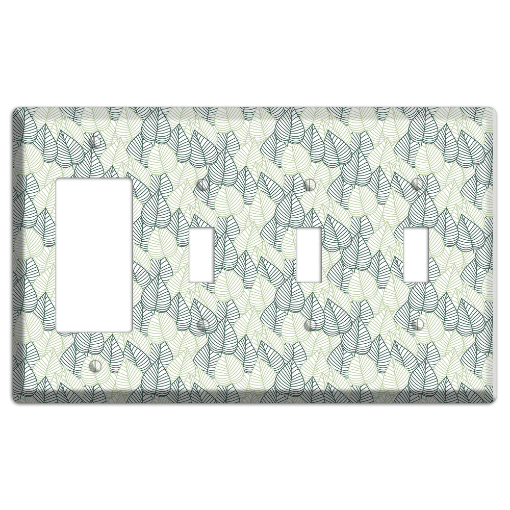 Leaves Style N Rocker / 3 Toggle Wallplate