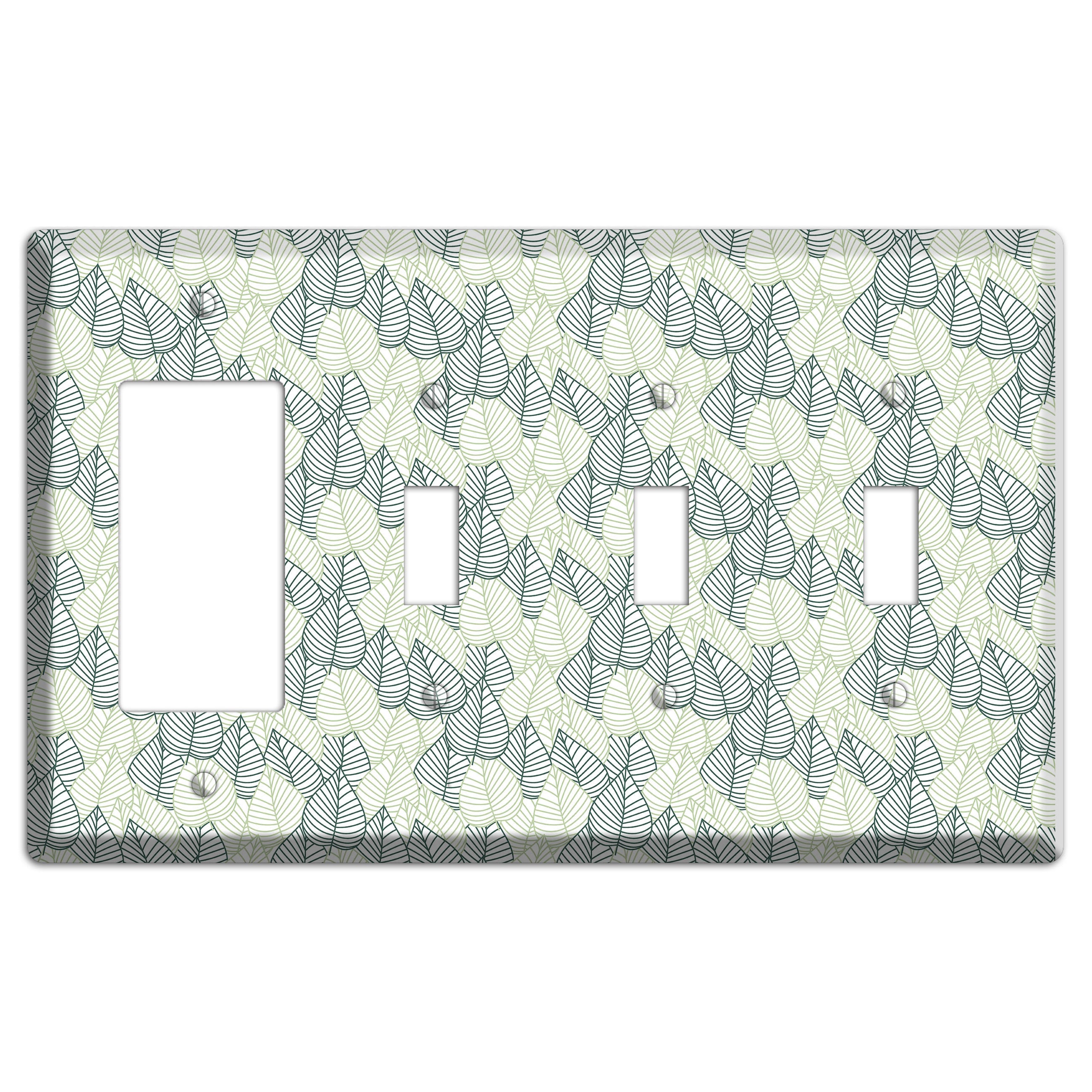 Leaves Style N Rocker / 3 Toggle Wallplate