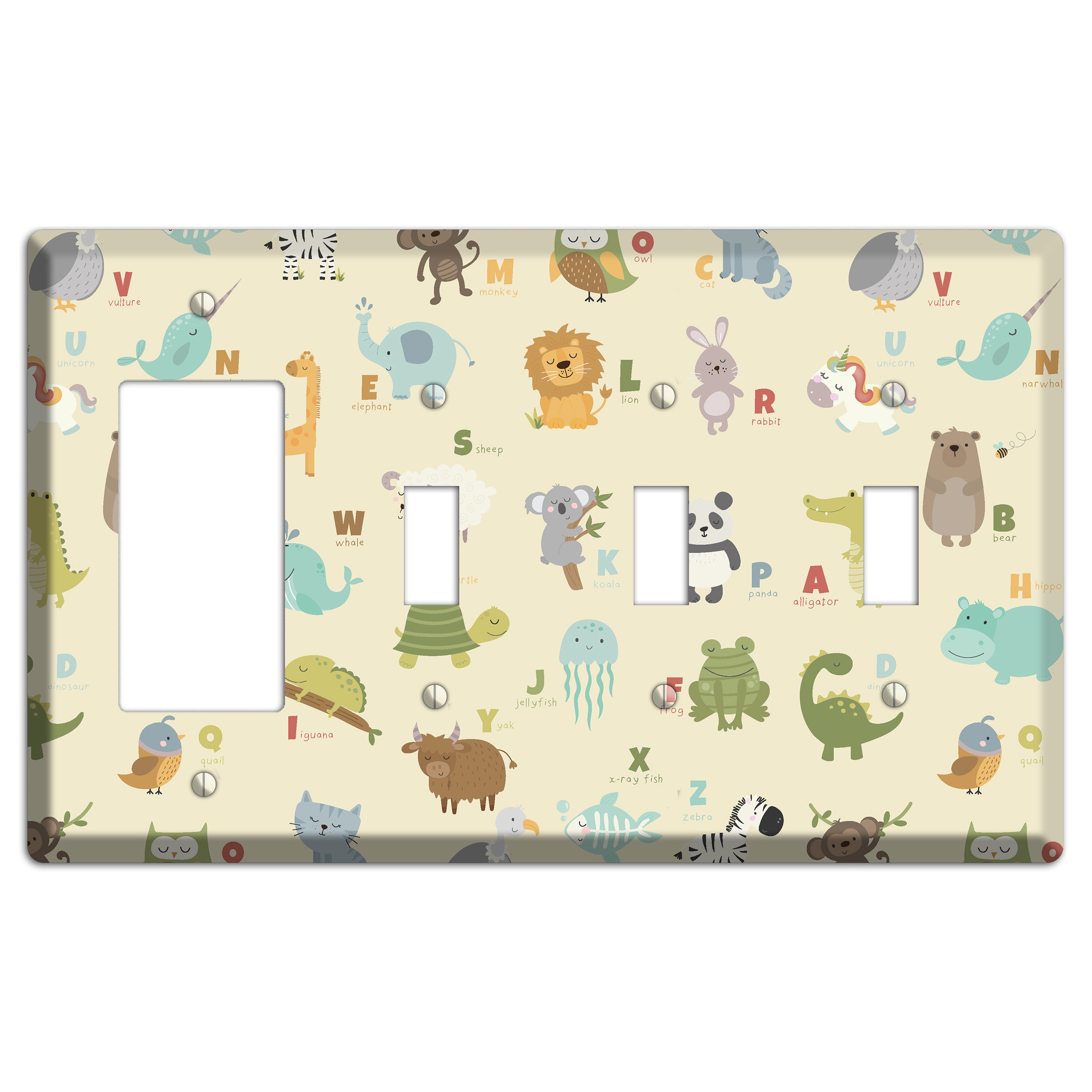 Animal Alphabet 2 Rocker / 3 Toggle Wallplate