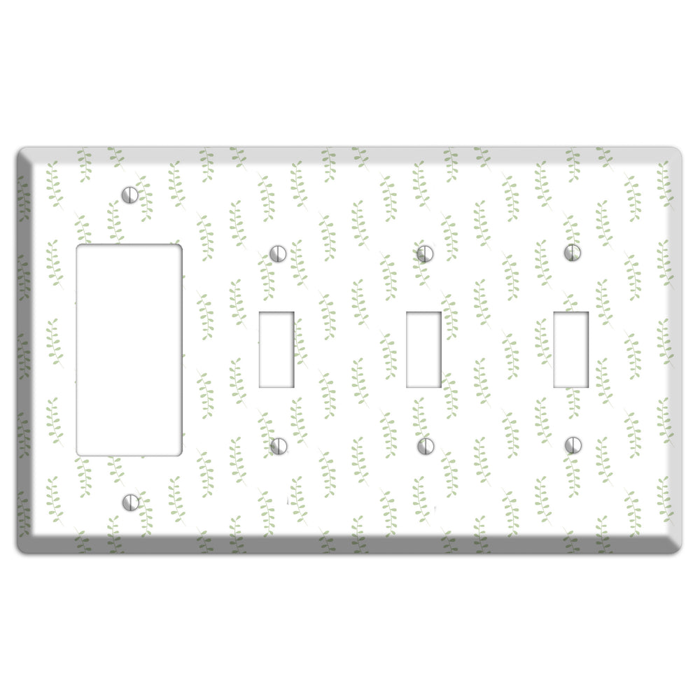 Leaves Style AA Rocker / 3 Toggle Wallplate