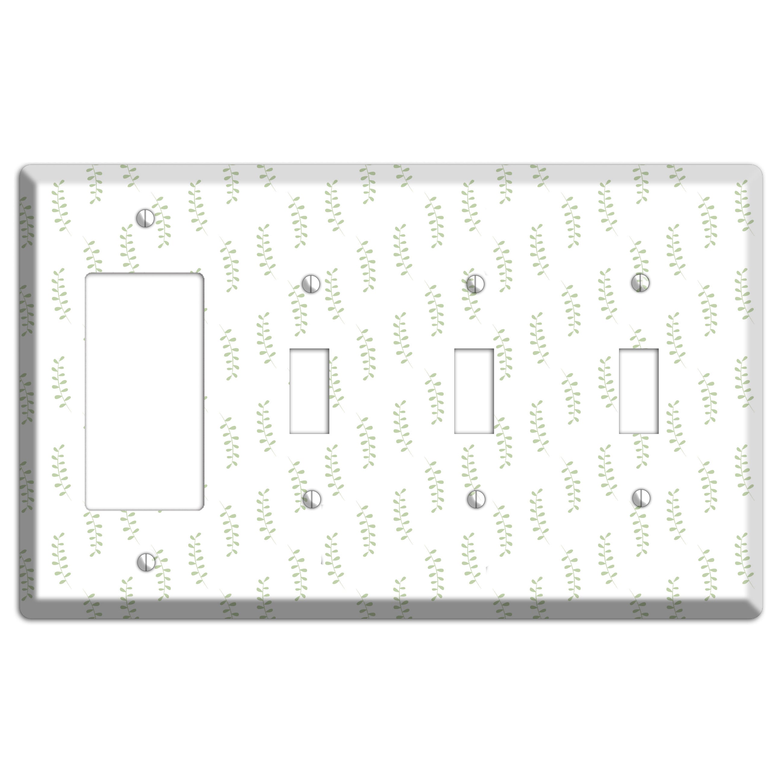 Leaves Style AA Rocker / 3 Toggle Wallplate