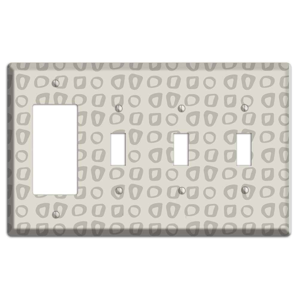 Simple Scandanavian Style V Rocker / 3 Toggle Wallplate