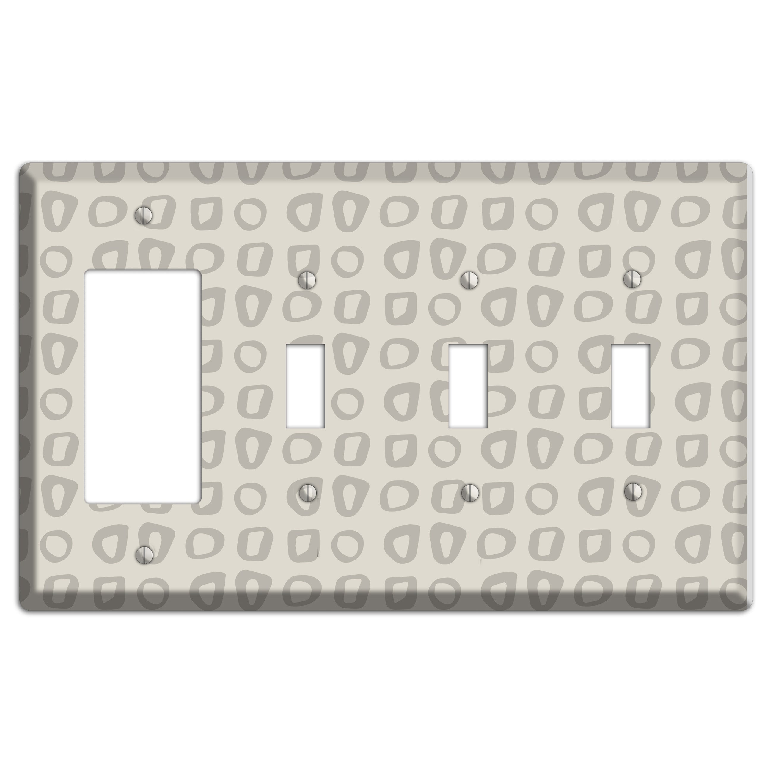 Simple Scandanavian Style V Rocker / 3 Toggle Wallplate