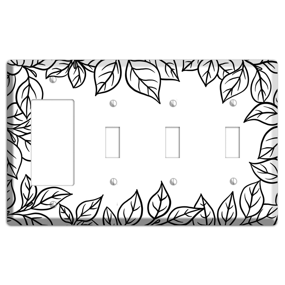 Hand-Drawn Leaves 7 Rocker / 3 Toggle Wallplate