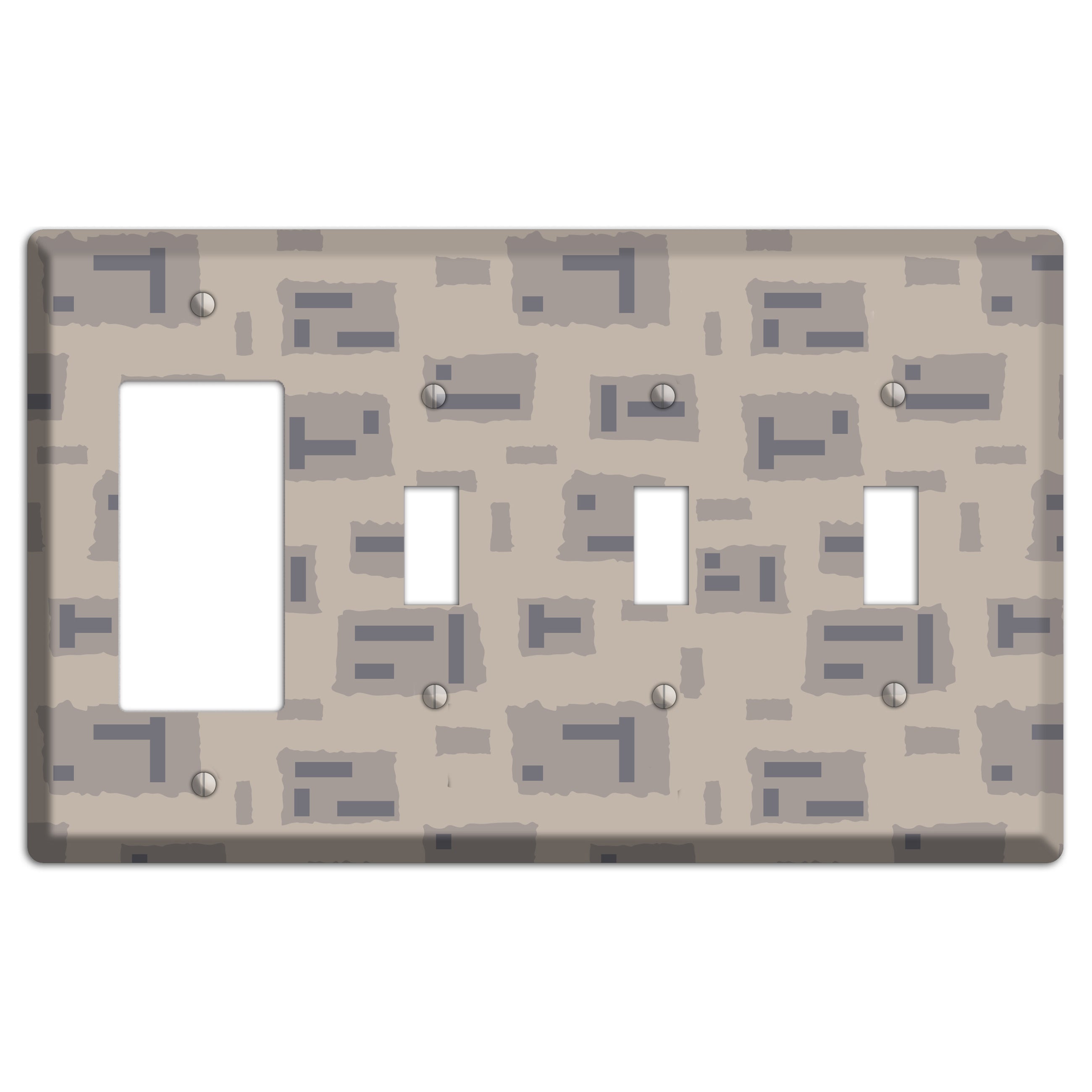 Urban Mout Camo Rocker / 3 Toggle Wallplate