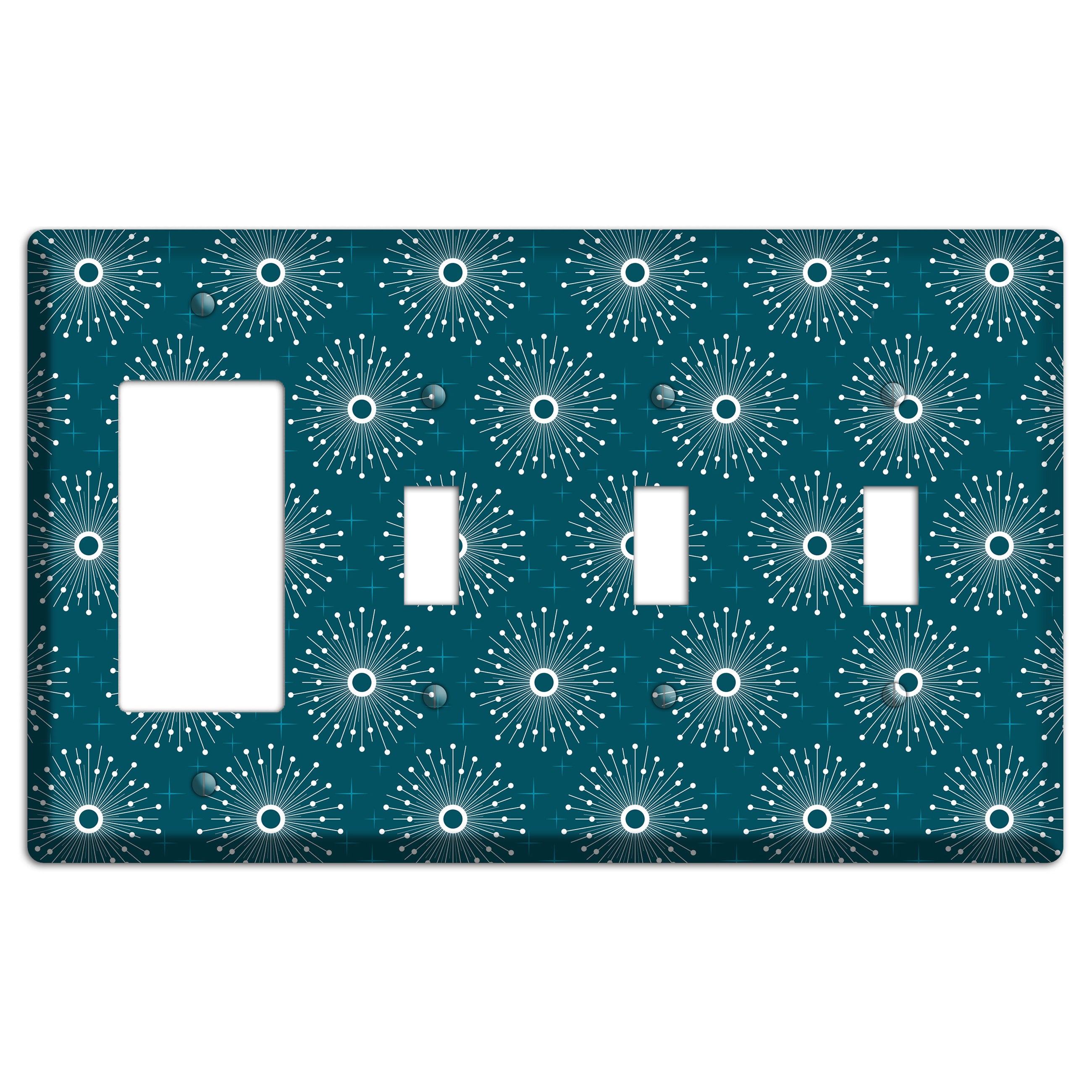 Star Burst Rocker / 3 Toggle Wallplate
