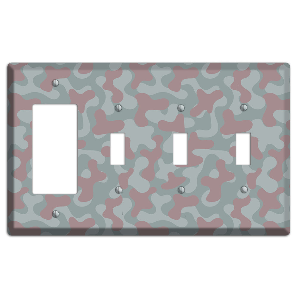 Afghanistan Blotch 1 Camo Rocker / 3 Toggle Wallplate