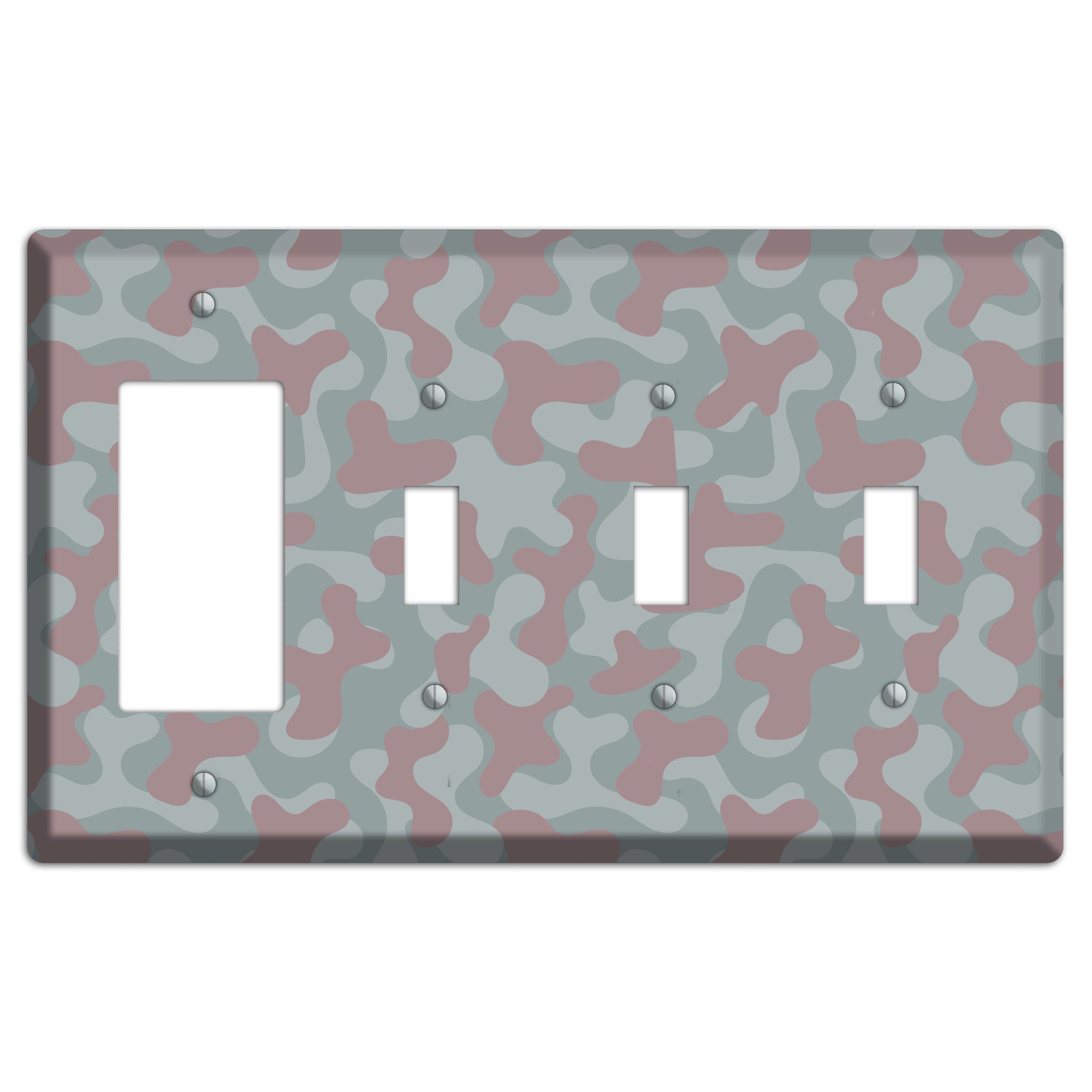 Afghanistan Blotch 1 Camo Rocker / 3 Toggle Wallplate