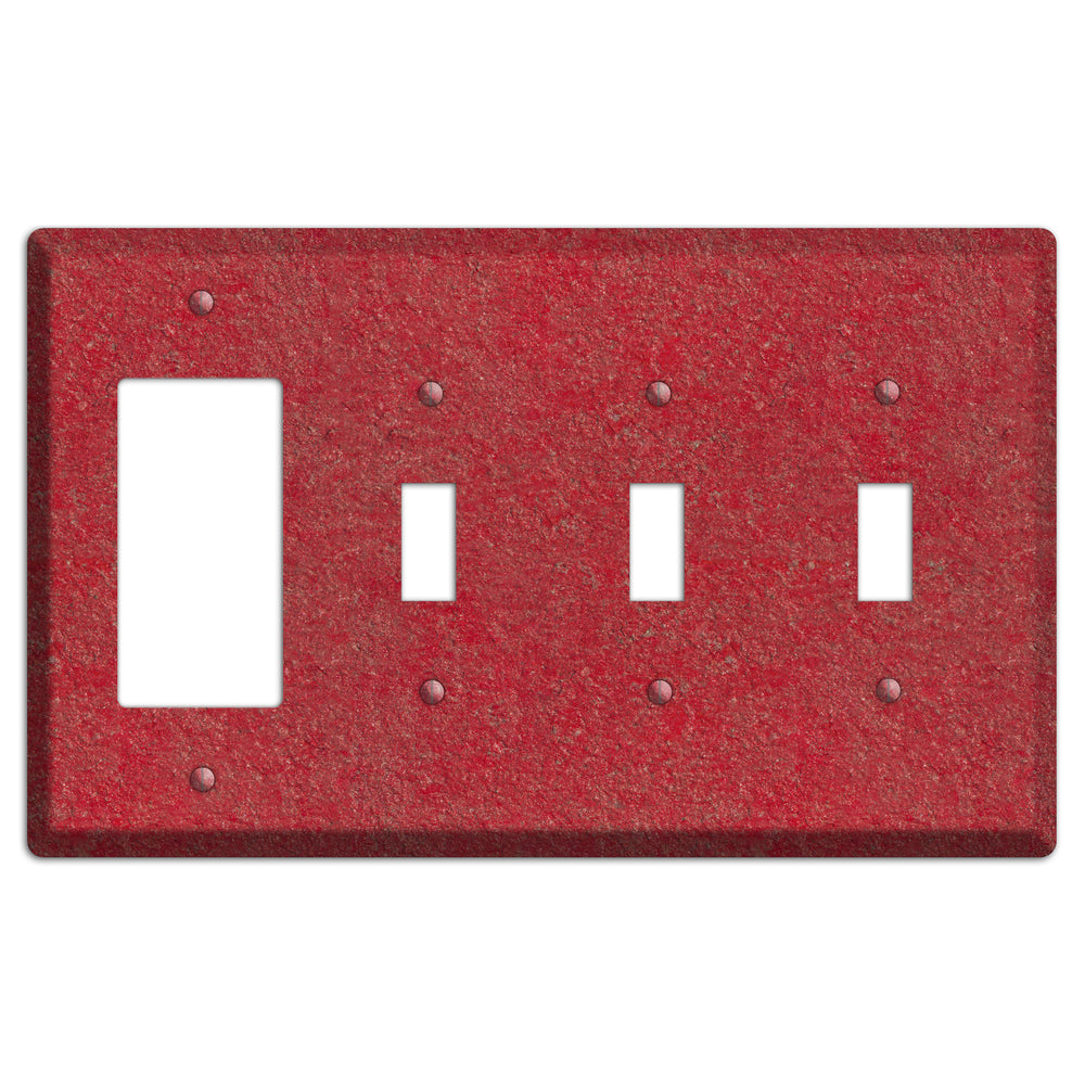 Stucco Red Rocker / 3 Toggle Wallplate
