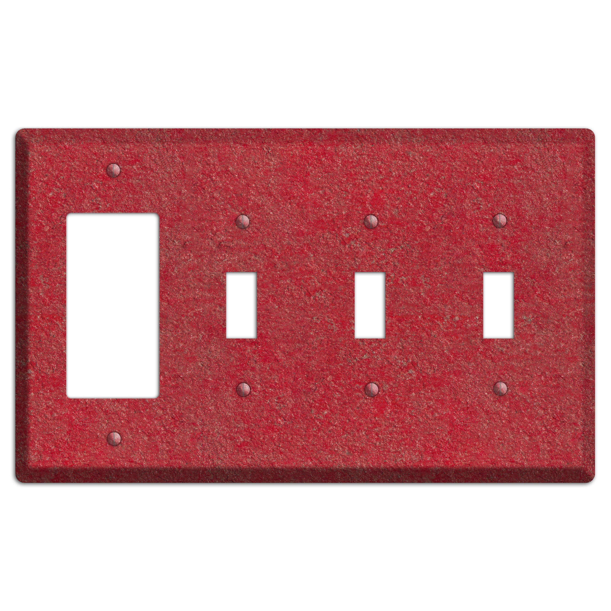 Stucco Red Rocker / 3 Toggle Wallplate