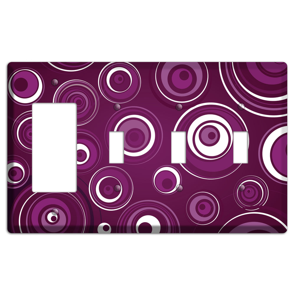 Purple Circles 2 Rocker / 3 Toggle Wallplate