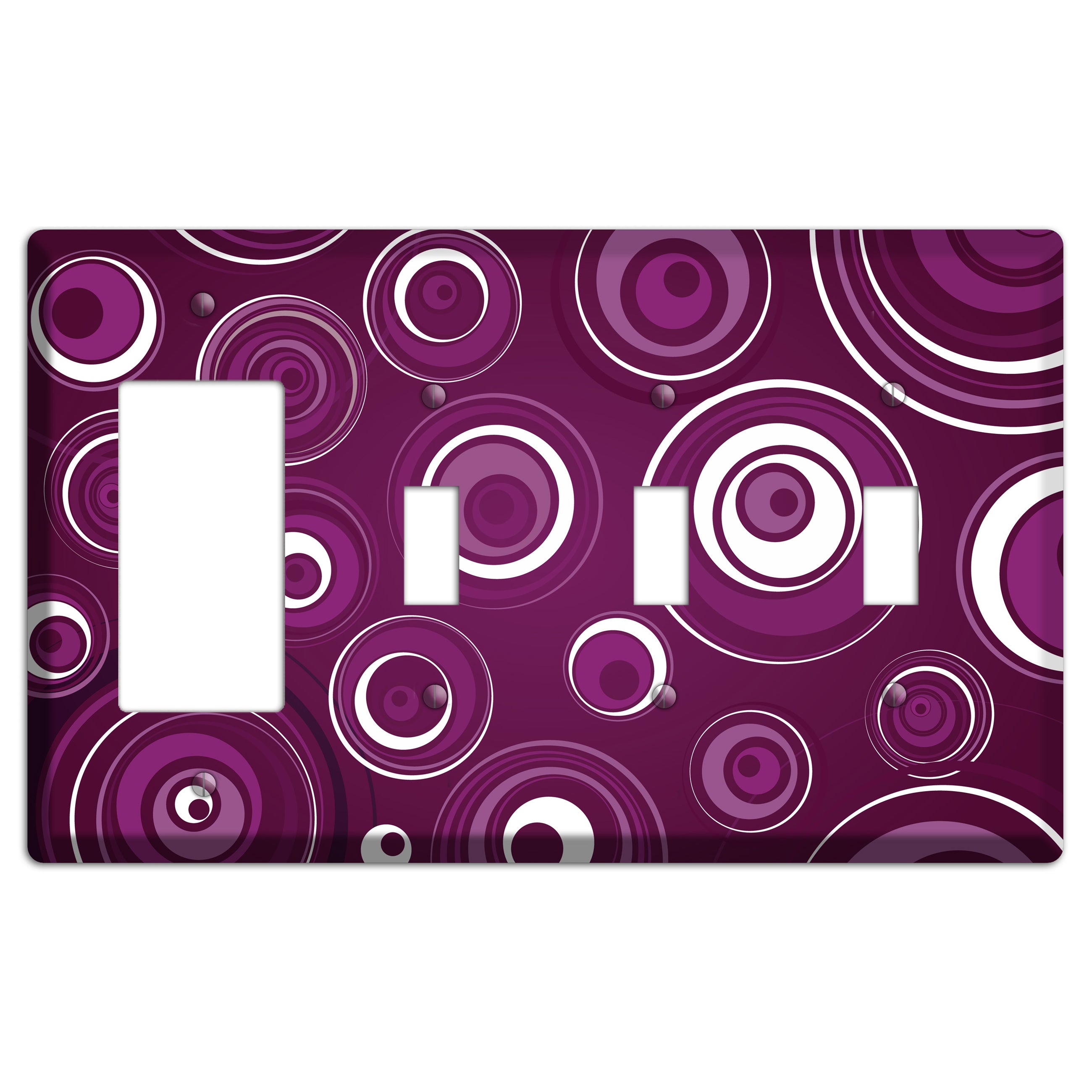Purple Circles 2 Rocker / 3 Toggle Wallplate