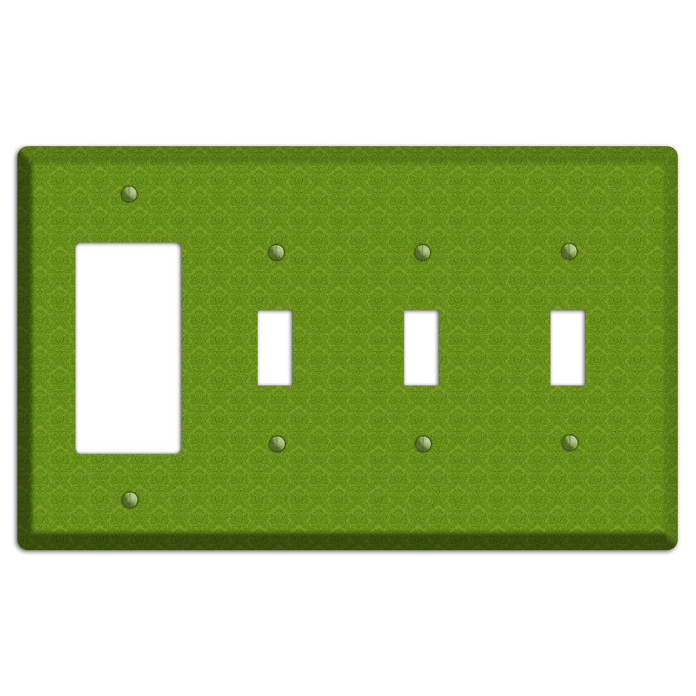 Green Cartouche Rocker / 3 Toggle Wallplate